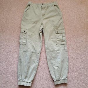beige high waisted jogger cargo pants
